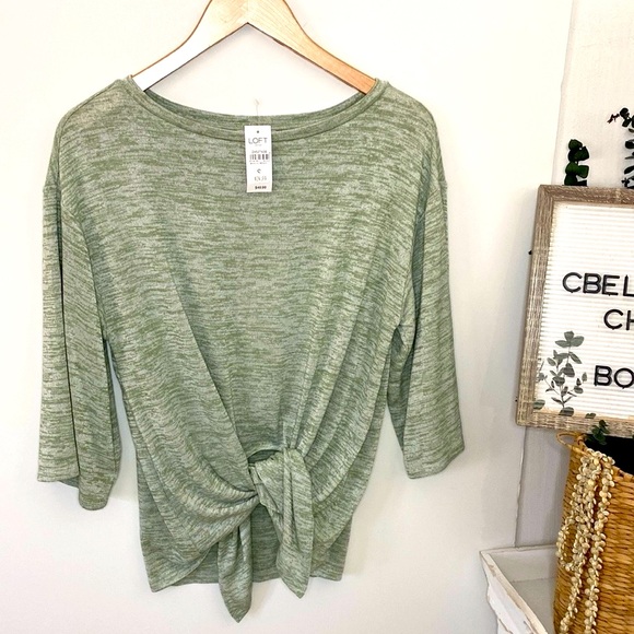 NWT LOFT Outlet Lounge Pale Green Space Dye Top - Picture 1 of 11